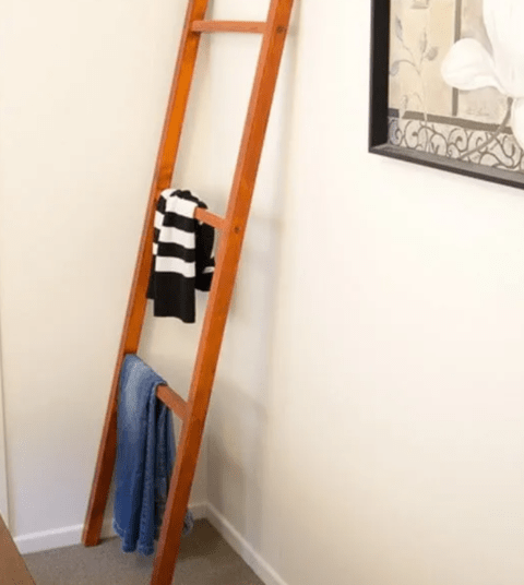 wooden ladder to hang clothes