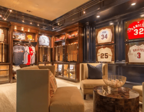 baseball themed man cave