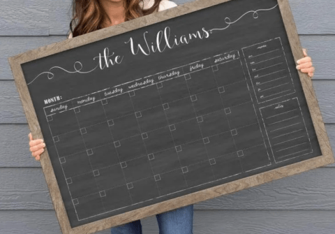 chalkboard calendar