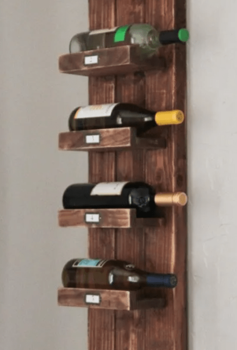 wooden wall-mounted wine rack