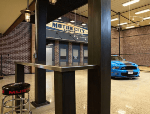 car shop themed man cave