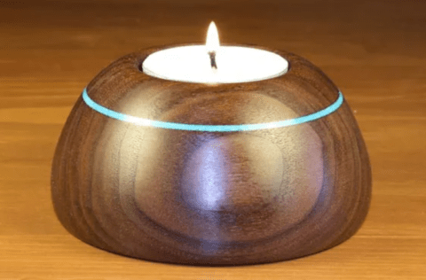 wooden candle holder