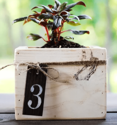 wooden mini planter box