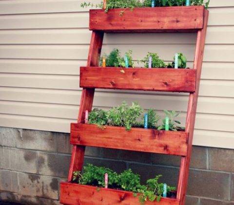 pallet wood vertical herb garden