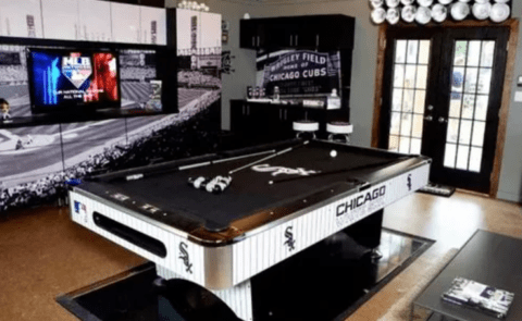 sports themed man cave