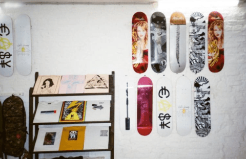 skateboard themed man cave