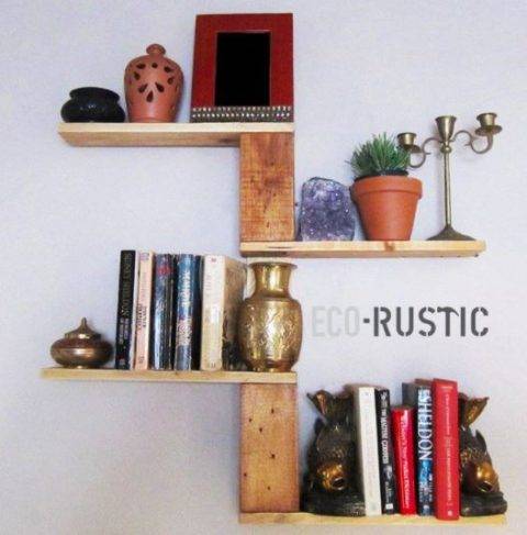 tree shelf made from pallet wood