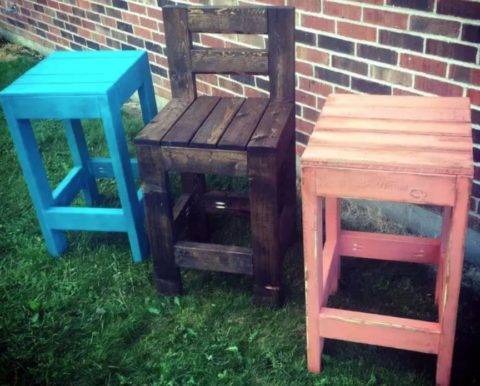 wood pallet stools and chairs