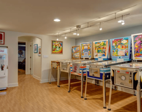 pinball enthusiast man cave