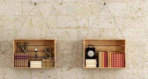 diy hanging storage boxes