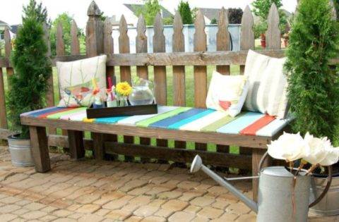 pallet wood garden bench