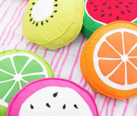 fruit slice pillows sewing project
