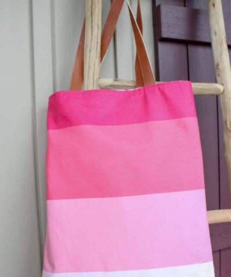 colored tote bag sewing project