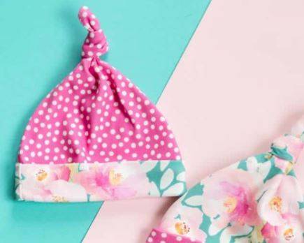 polka dot baby hat sewing project
