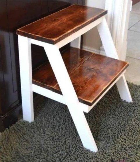 small wooden step stool