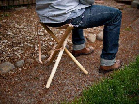 folding camping chair made of wood