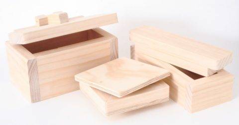 wooden storage boxes