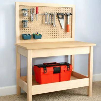 kids wooden workbench