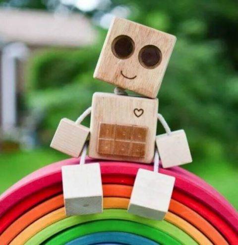 wooden robot