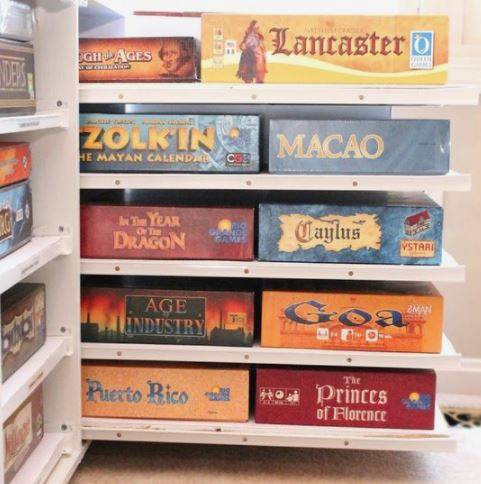 wooden board game storage