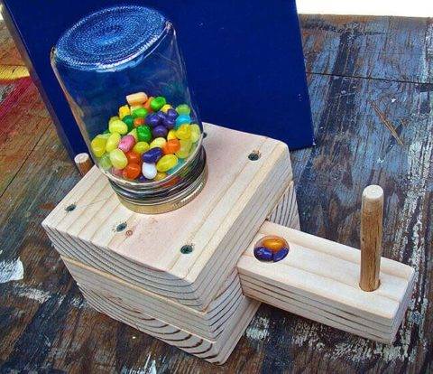 simple wooden candy dispenser