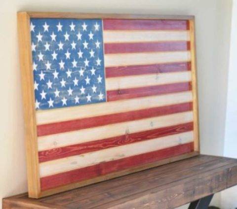 reclaimed wood flag art