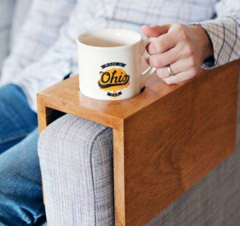 wooden cup holder for sofa armrest