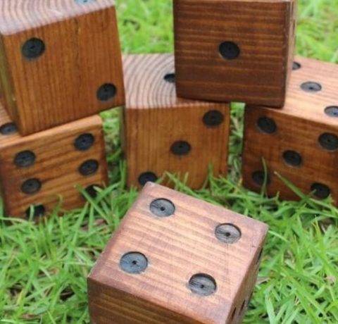 wooden toy dice