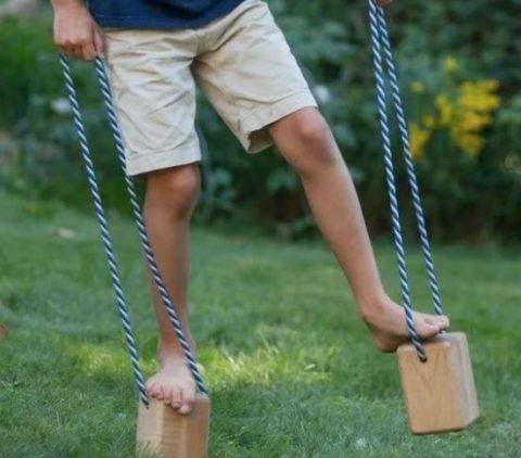 wooden walking blocks