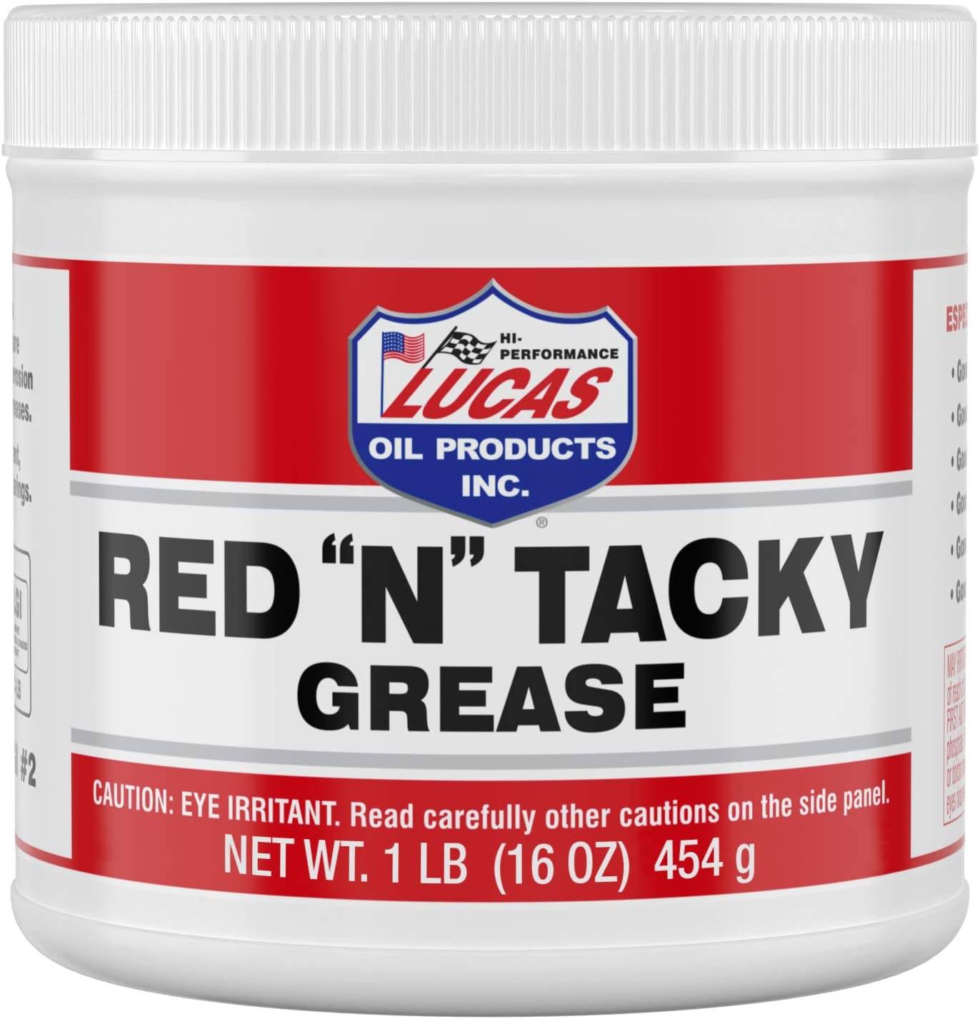 Red "n" Tacky bearing grease from the brand Lucas.