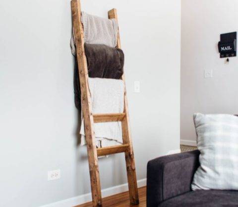 rustic blanket ladder