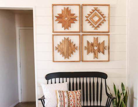 wooden aztec wall art