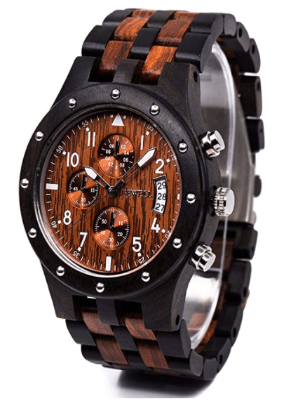 Bewell W109D Sub-dials Wooden Watch Quartz