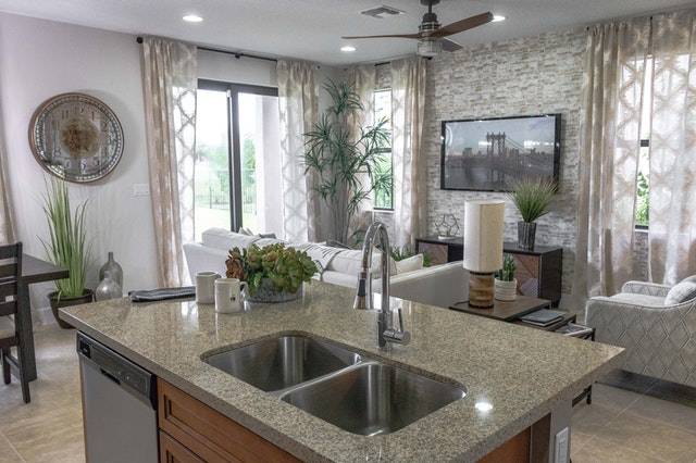 kitchen with granite countertops