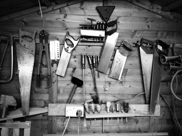 various cutting and hand tools