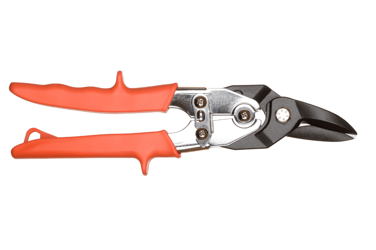 tin snips on white background