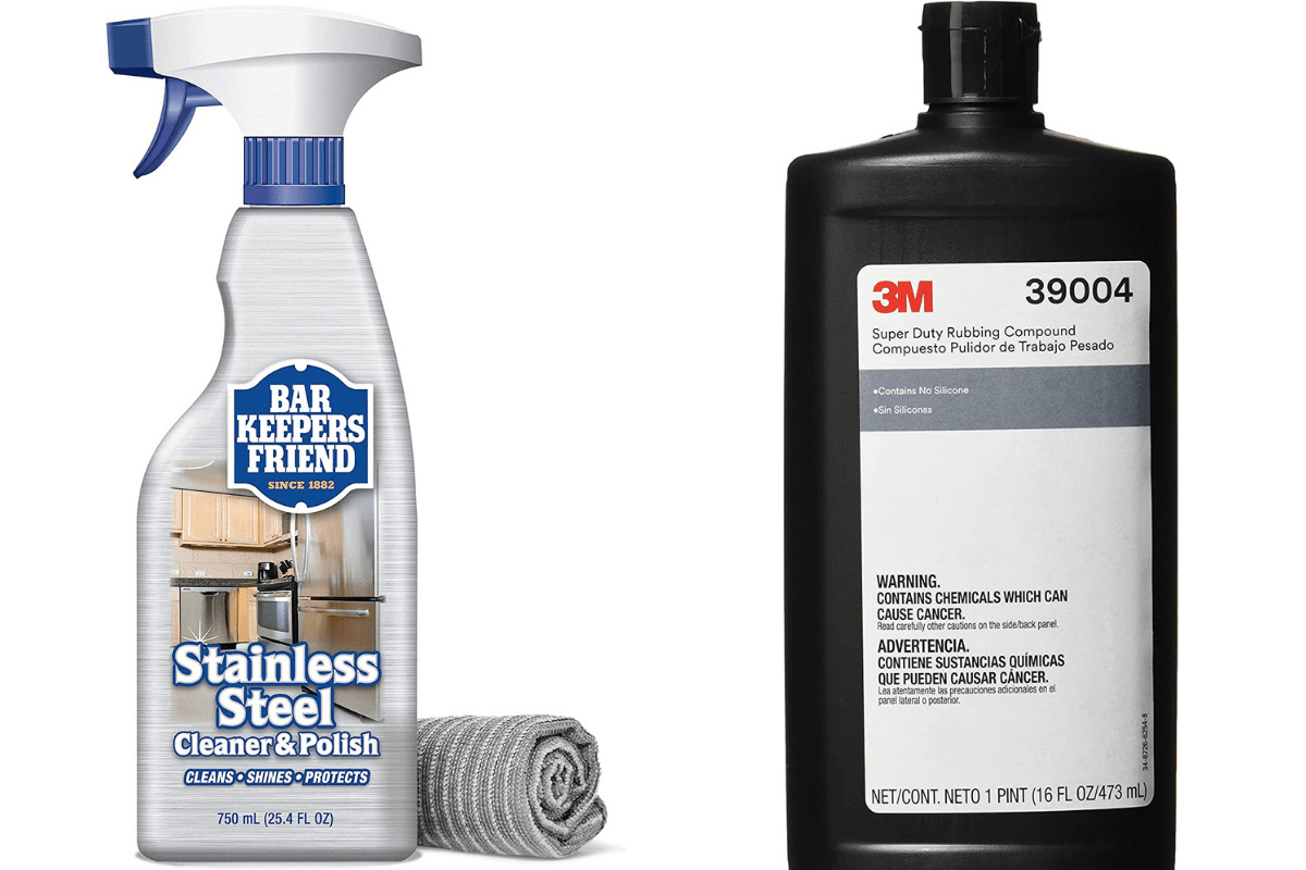 product photos of bar keepers friend and 3m super duty compound