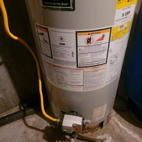 Water heater in basement.