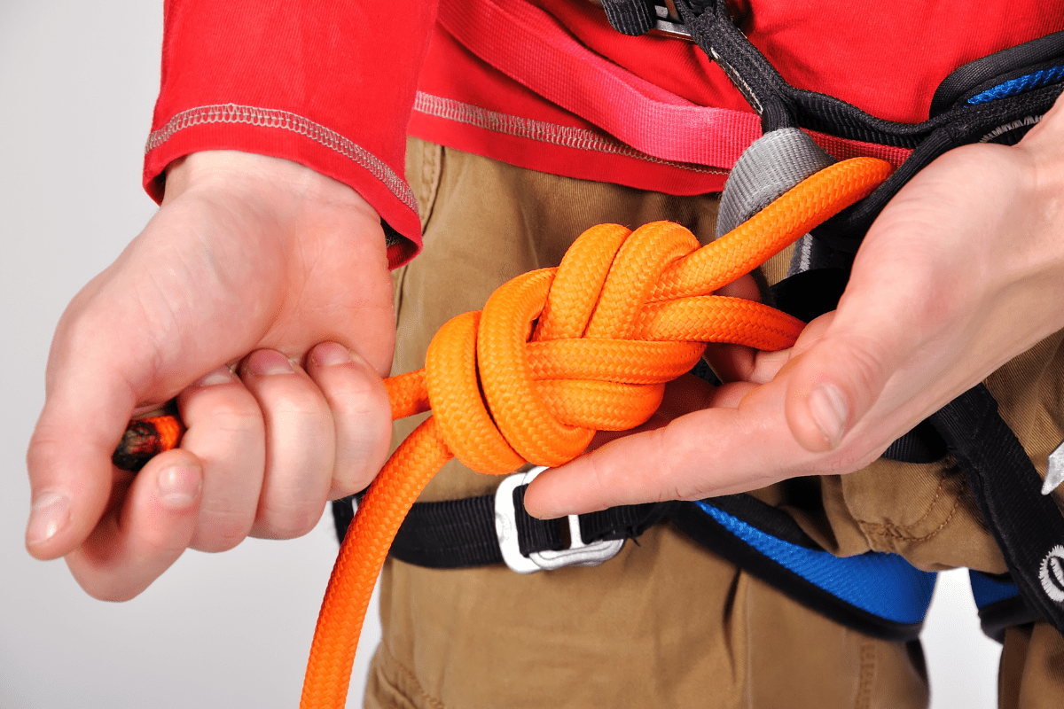 close up of a double bowline knot