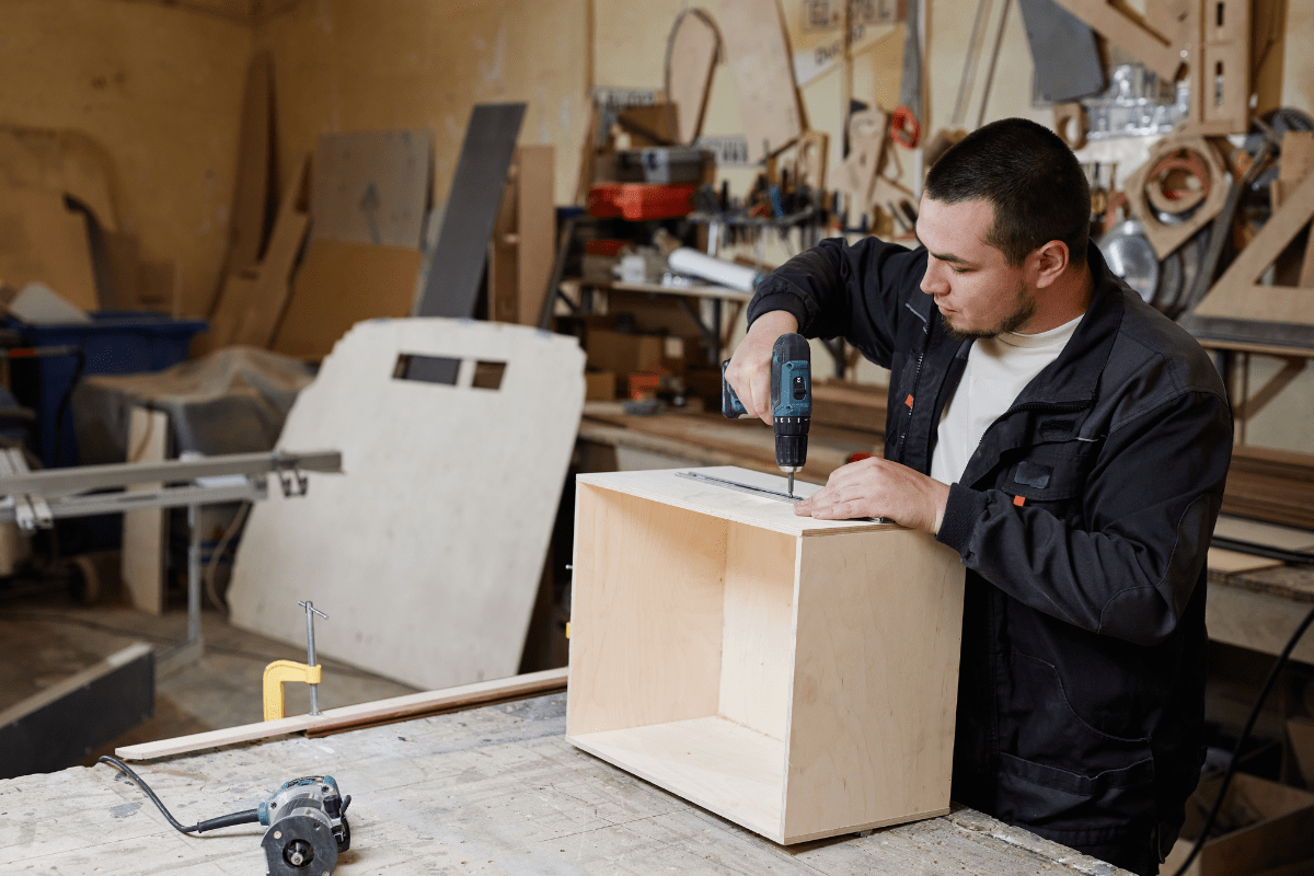 Worker Building Furniture