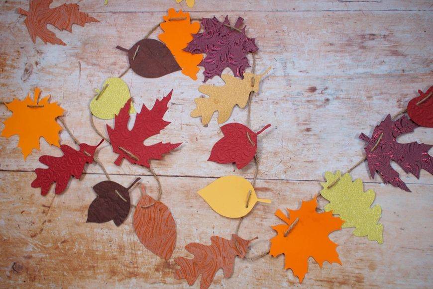 Cardstock leaf garland.