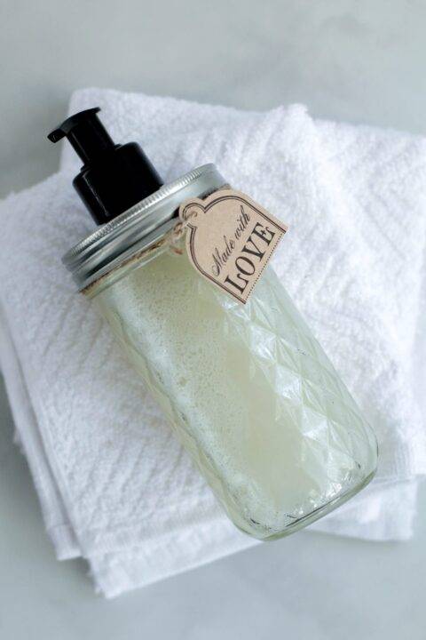 handmade liquid hand soap with black pump