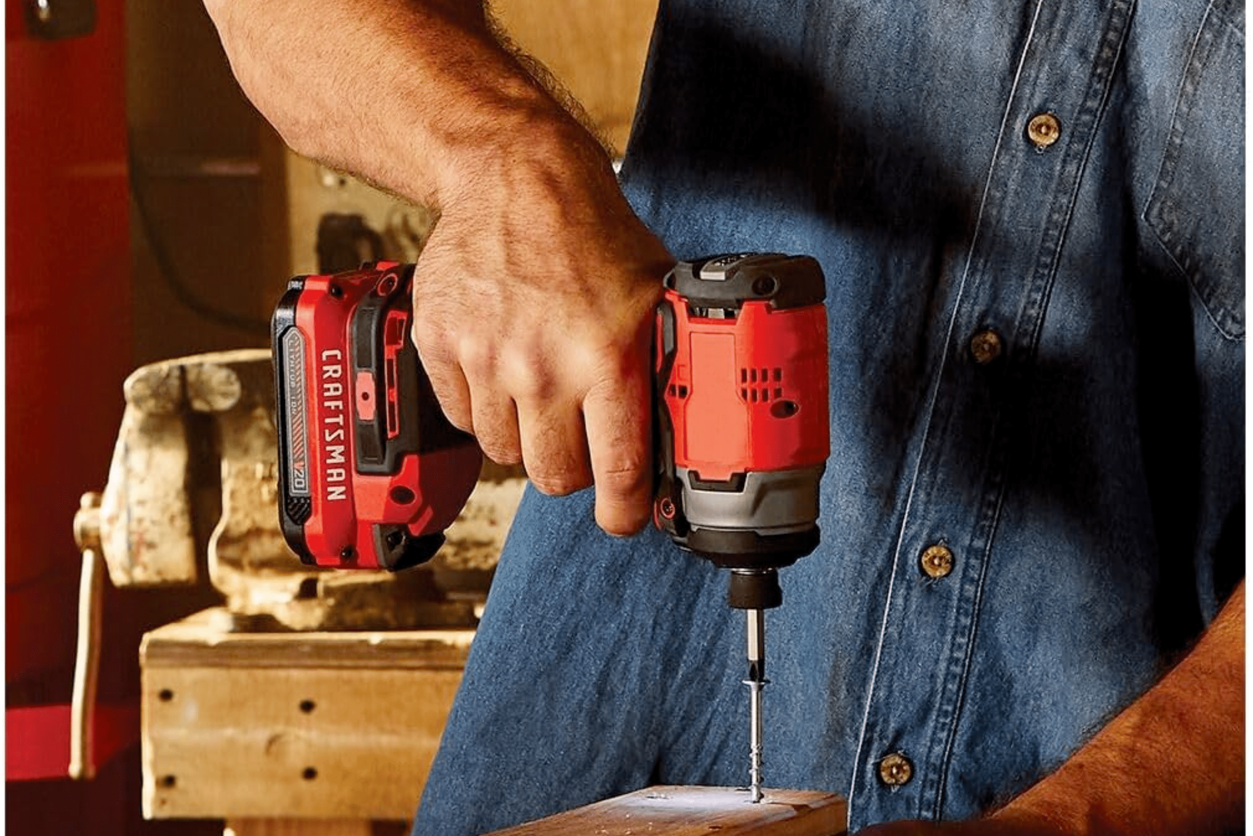 Person using impact driver from Craftsman.