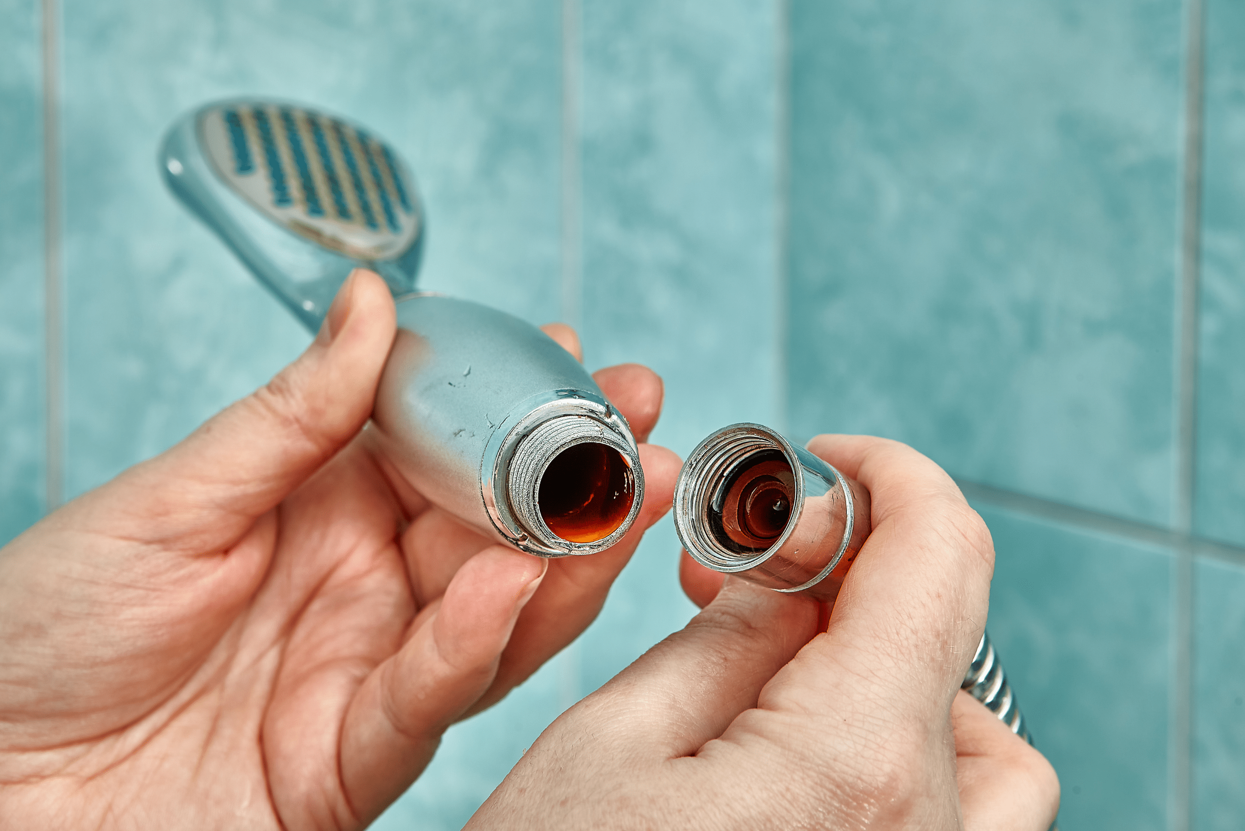 Removing the shower head.