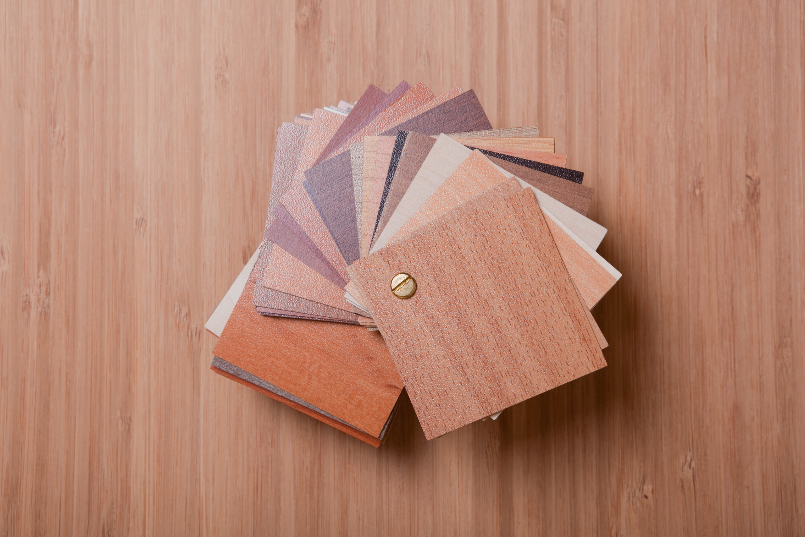 Samples of different wood finishes.
