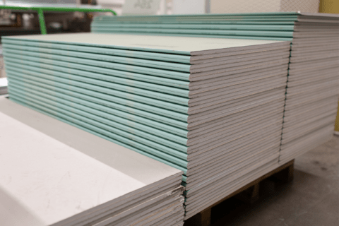 A stack of drywall.