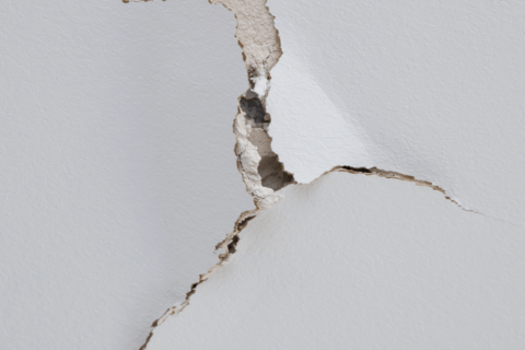 Cracked drywall.