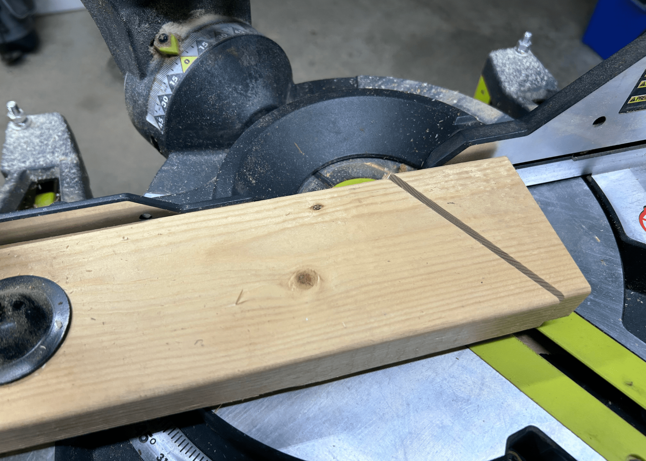 a 30 degree cut on a miter saw