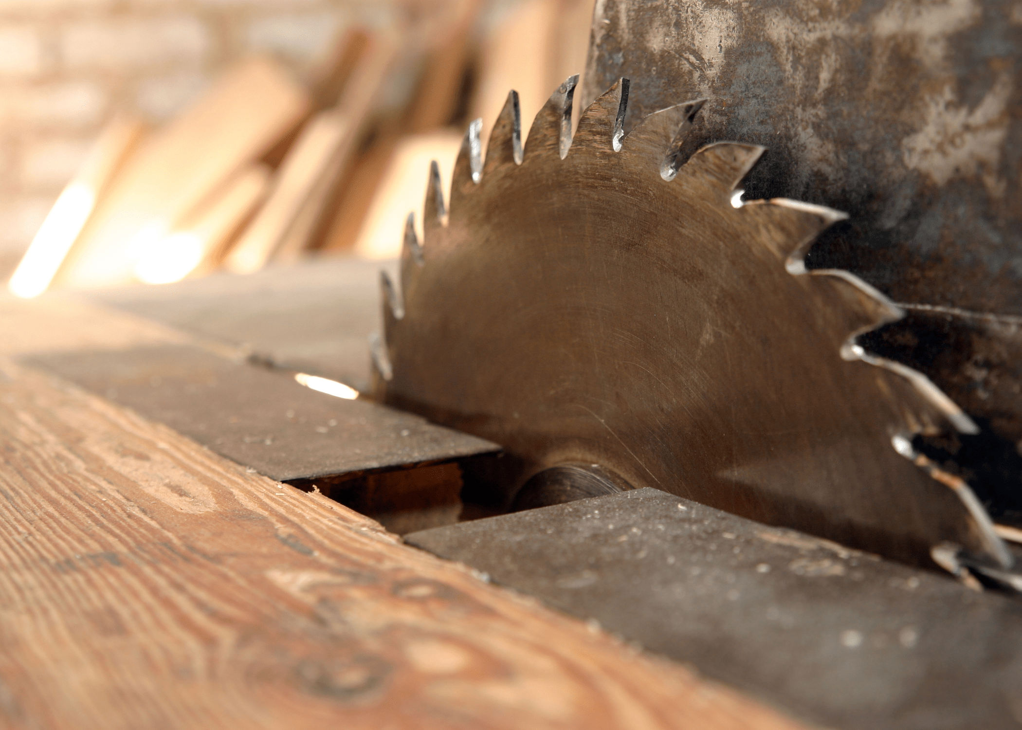 close up of a table saw