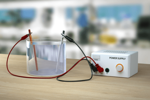 Electrolysis rust removal setup.